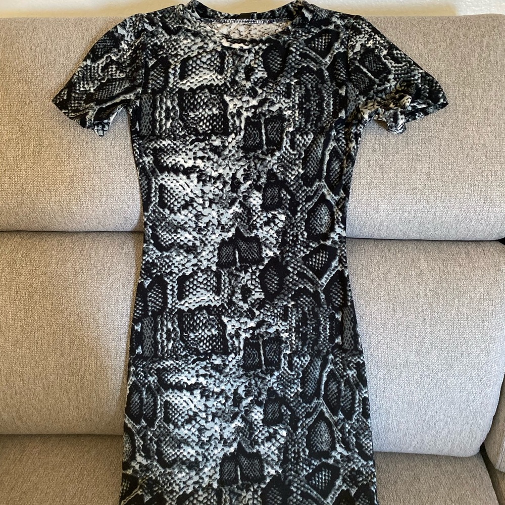 Snakeskin midi dress